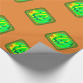 Grüner Jack o'lantern Halloween Thunder_Cove Geschenkpapier (Ecke)