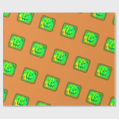 Grüner Jack o'lantern Halloween Thunder_Cove Geschenkpapier (Flach)