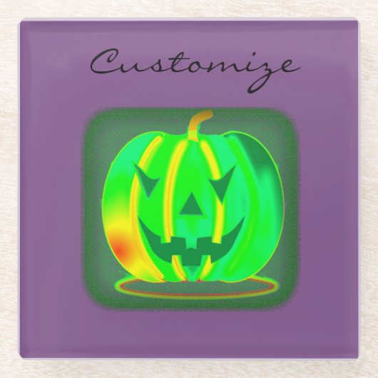 Grüner Jack o'lantern Halloween Thunder_Cove Glasuntersetzer (Vorderseite)
