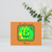 Grüner Jack o'lantern Halloween Thunder_Cove Postkarte (Stehend Vorderseite)