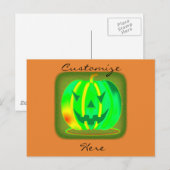Grüner Jack o'lantern Halloween Thunder_Cove Postkarte (Vorne/Hinten)