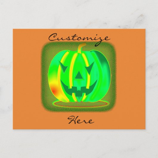 Grüner Jack o'lantern Halloween Thunder_Cove Postkarte (Vorderseite)