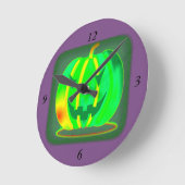 Grüner Jack o'lantern Halloween Thunder_Cove Runde Wanduhr (Winkel)