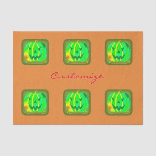 Grüner Jack o'lantern Halloween Thunder_Cove Seidenpapier (Vorderseite)