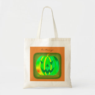 Grüner Jack o'lantern Halloween Thunder_Cove Tragetasche