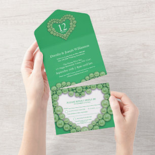 Grüner Jade-Hochzeitstag 12. oder 35. Party All In One Einladung