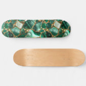 Grüner Jasper mit Goldverschluss Skateboard (Horizontal)
