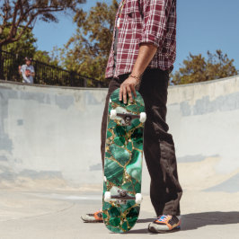 Grüner Jasper mit Goldverschluss Skateboard