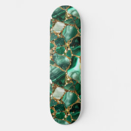 Grüner Jasper mit Goldverschluss Skateboard