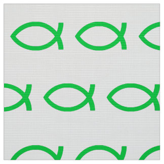 Grüner Jesus-Fisch Stoff