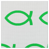 Grüner Jesus-Fisch Stoff (Nahaufnahme)