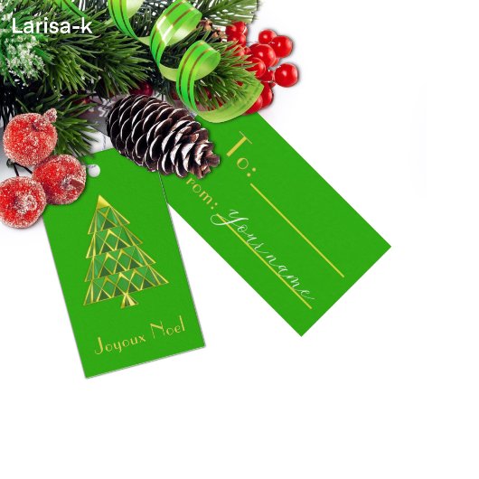 Grüner Joyoux Noel Weihnachtsbaum Geschenkanhänger