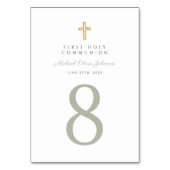 Grüner Junge aus der Religionsgemeinschaft Tischnummer (Rückseite)