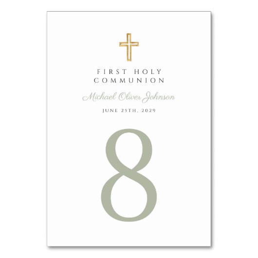 Grüner Junge aus der Religionsgemeinschaft Tischnummer (Vorderseite)