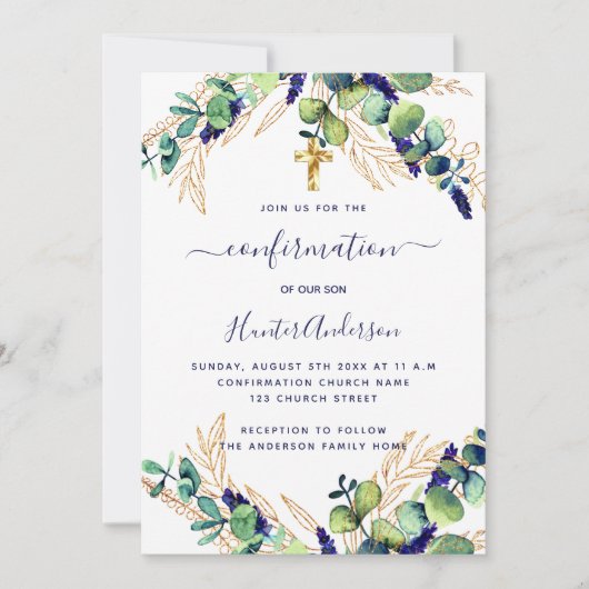 Grüner Junge Einladung (Vorderseite)