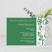 Grüner Junggeselinnen-Abschied für Blumenweine Einladung (Stehend Vorderseite)