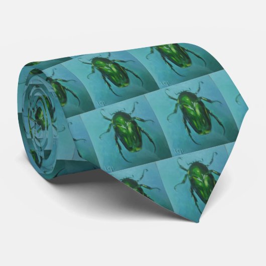 Grüner Juni-Käfer Krawatte (Gerollt)