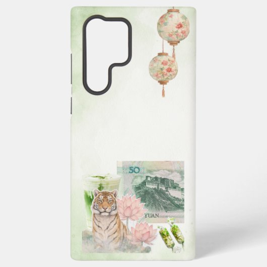 Grüner Junk Journal Samsung Case Galaxy Hülle (Rückseite)