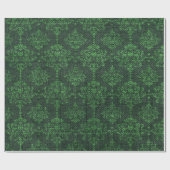 Grüner Jute-Damask Geschenkpapier (Flach)
