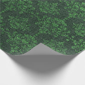 Grüner Jute-Damask Geschenkpapier (Ecke)