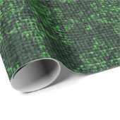 Grüner Jute-Damask Geschenkpapier (Rolleneckpunkt)