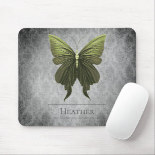 Grüner Juwelen-Schmetterling-Damaskus Mousepad