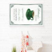 Grüner Kaffeetasse Baby Shower Willkommen Banner (InSitu)