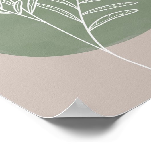 Grüner Käfig Botanisches Weiß Poster (Ecke)