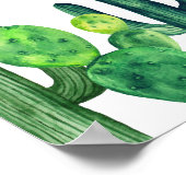 Grüner Kakteen Hochzeitsempfang. Kakti-Zeichen Poster (Ecke)