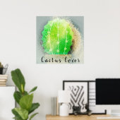 Grüner Kakteen Lover Poster (Heimbüro)
