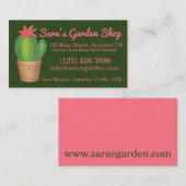 Grüner Kaktus Blumengarten Pflanze Blumenladen Visitenkarte (Vorne/Hinten)