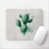 Grüner Kaktus der Wasserfarbe Südwesten Mousepad (Mit Mouse)