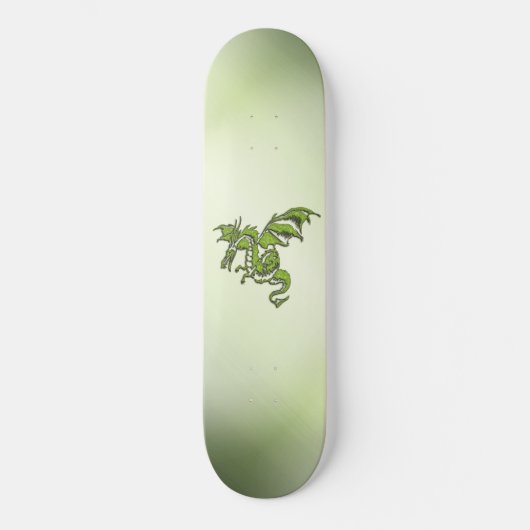 Grüner Kampf-Drache Skateboard (Vorderseite)