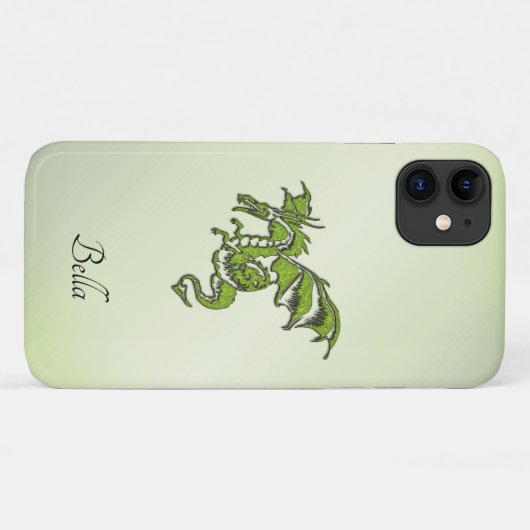 Grüner Kampfdrache mit Namen Case-Mate iPhone Hülle (Rückseite (Horizontal))