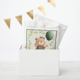 Grüner Karierter Kleiderbär mit Haarbow Geschenktütchen