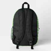 Grüner karierter Rucksack (Rückseite)