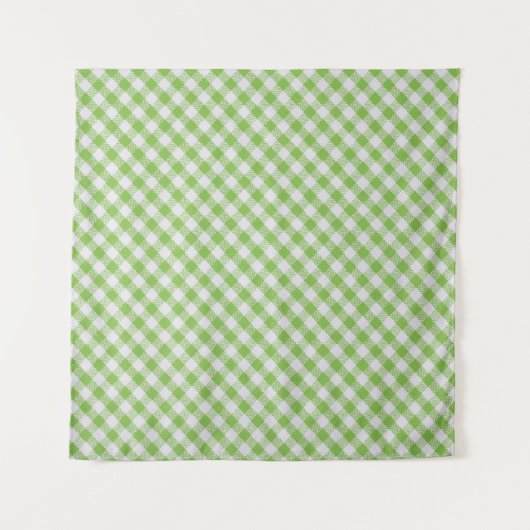 Grüner karierter Stoff: Naht Textur. Wandteppich (Vorderseite)