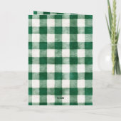 Grüner Karierter Weihnachtskranz Karte (Rückseite)