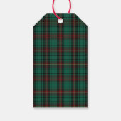 Grüner Karo-Teddybär-Weihnachtsfeier Geschenkanhänger (Rückseite)