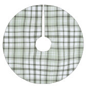 Grüner Karo-Weihnachtsbaum-Basisabdeckung. Polyester Weihnachtsbaumdecke (Vorderseite)