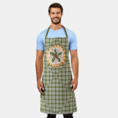 Grüner Karo-Weihnachtsplätzchen Schürze (Getragen)