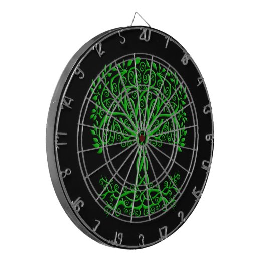Grüner Keltenbaum Dartscheibe (Vorderseite Links)