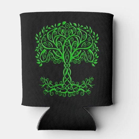 Grüner Keltenbaum Dosenkühler (Rückseite)