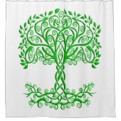 Grüner Keltenbaum Duschvorhang (Vorderseite)
