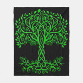 Grüner Keltenbaum Fleecedecke (Vorderseite)
