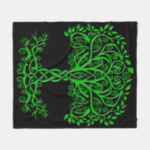 Grüner Keltenbaum Fleecedecke (Vorderseite (Horizontal))