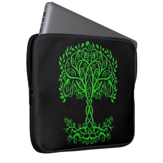 Grüner Keltenbaum Laptopschutzhülle (Vorne Rechts)
