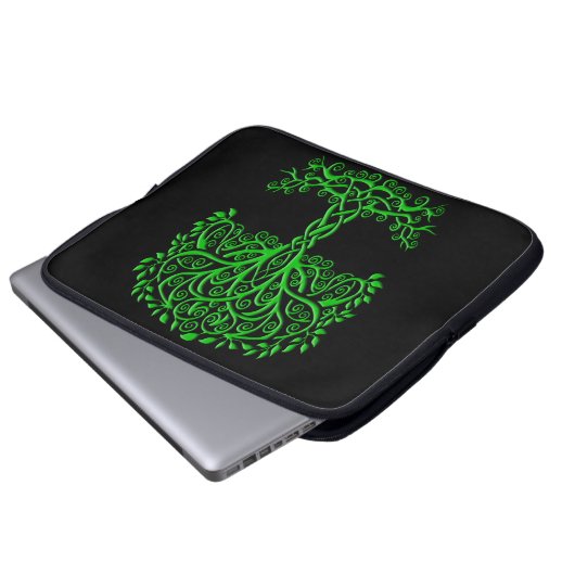 Grüner Keltenbaum Laptopschutzhülle (Vorne Knopf)