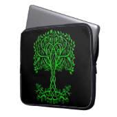 Grüner Keltenbaum Laptopschutzhülle (Vorderseite Links)