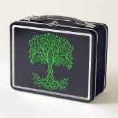 Grüner Keltenbaum Metall Brotdose (Vorderseite)